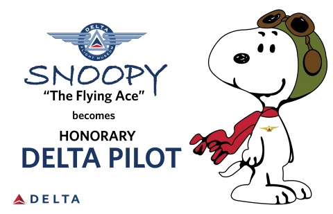 フライングエーススヌーピーがデルタ航空の名誉パイロットになったよ♡