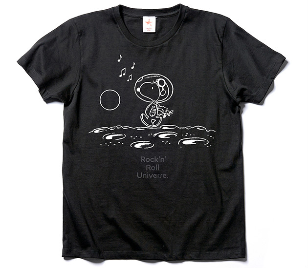 スヌーピーTシャツ宇宙白アストロノーツ黒ロッキンスターロキノンコラボ3
