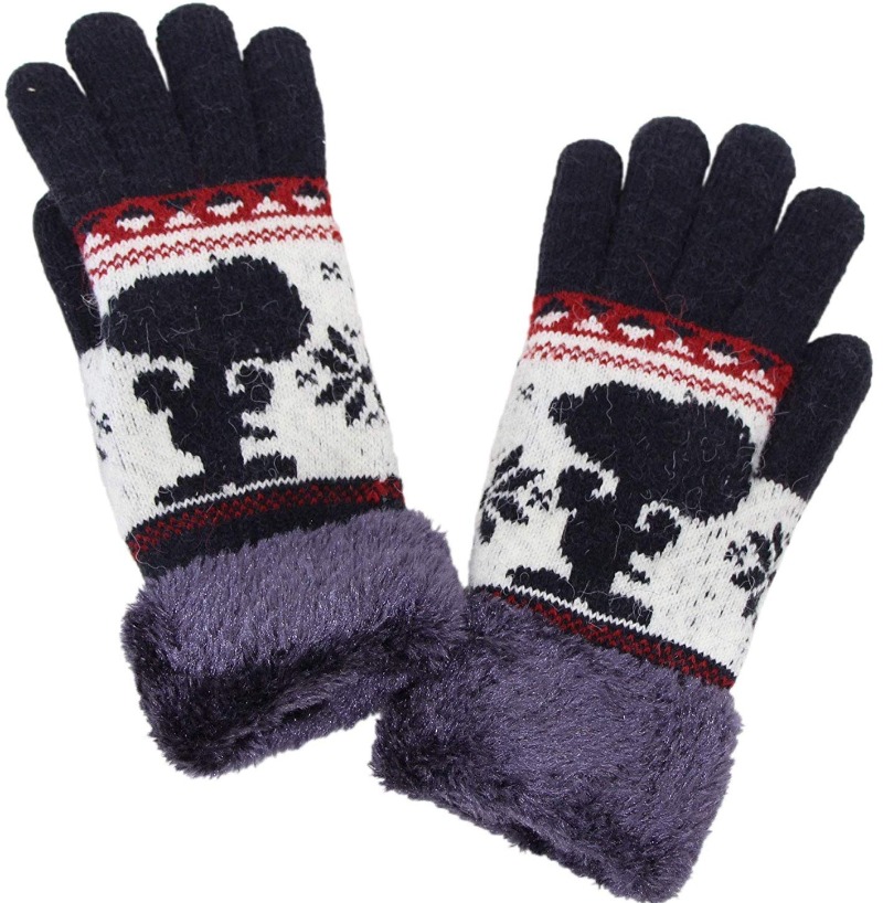 スヌーピー手袋2019冬かわいい暖かい大きな絵柄シルエットおしゃれデザイン1