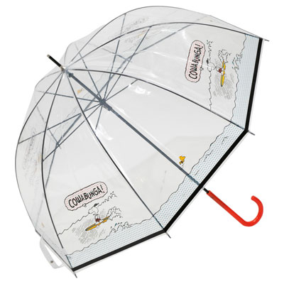 スヌーピー雨傘2020梅雨ビニール傘かわいいサーフィン透明オシャレ波乗り1