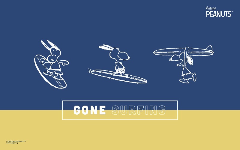 スヌーピー公式サイト壁紙待受画像2020年7月サーフィン夏海スポーツ1