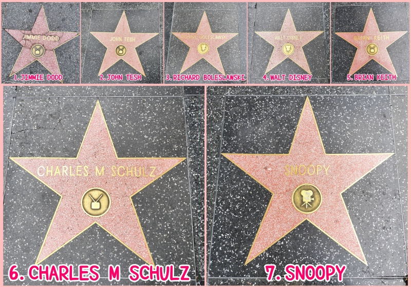 スヌーピーハリウッド星アメリカロサンゼルスウォークオブフェイム場所マップ6