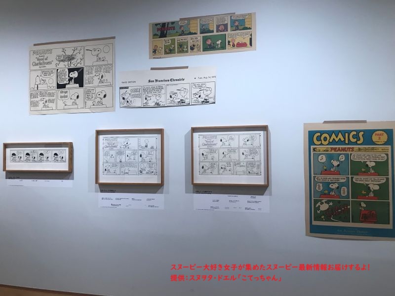 スヌーピー企画展原画と新聞